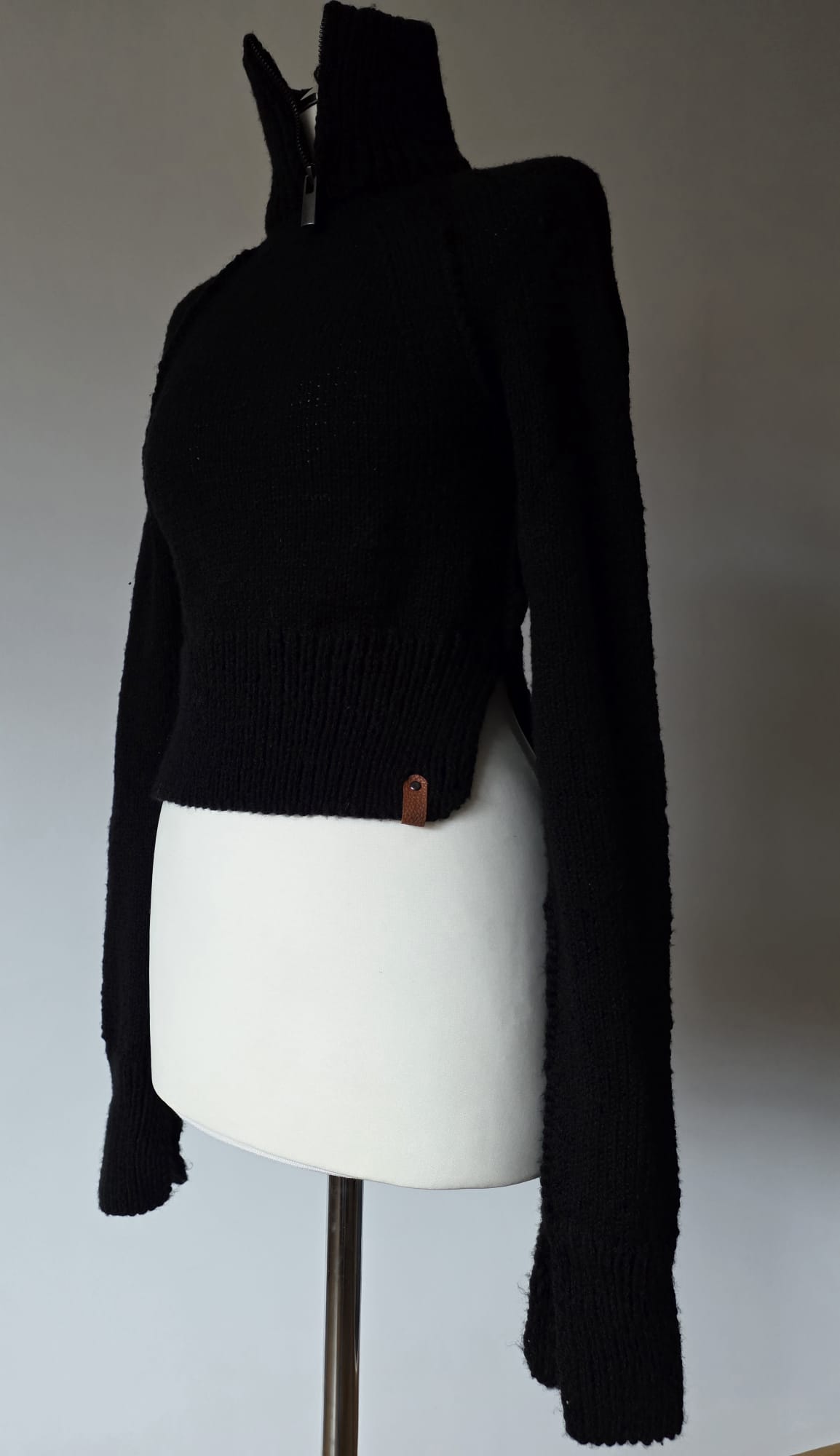 Jacke Schwarz Langarme Cropped – Eigenkollektion Agnes Art