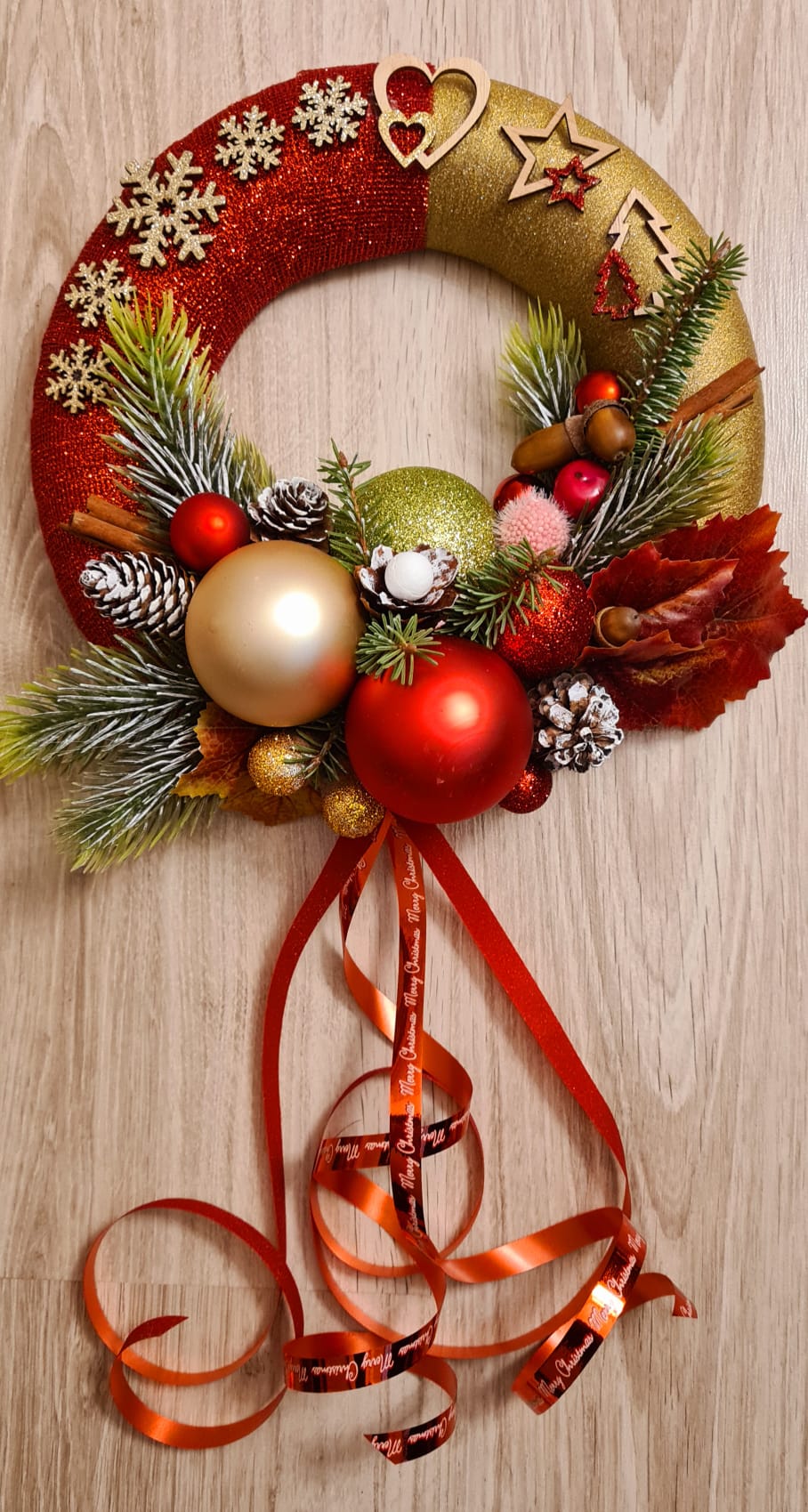 Rot-Gold-Weihnachtskranz